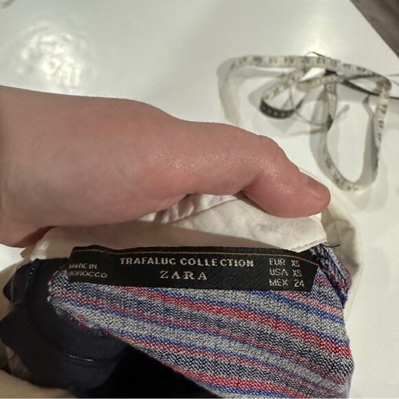 Zara Purple & Black Striped Collared Sleeveless Dress Size XS - Picture 6 of 9